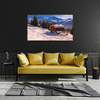 Canvas Print Cottage in the Snowy Mountains Winter 100x80 cm