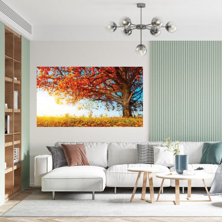 Canvas Print Beautiful Tree Red Leaves Autumn 100x80 cm