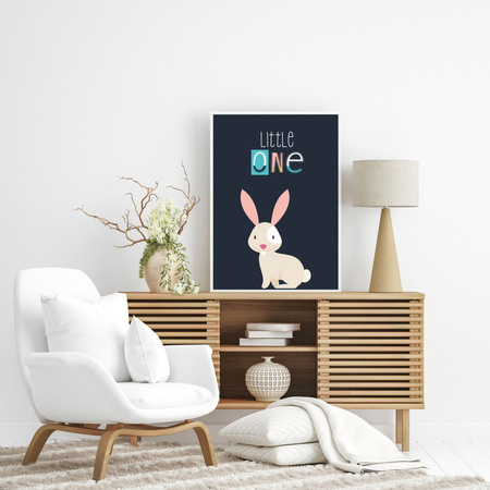 Children's poster Little One Bunny 30X40 cm + yellow frame