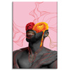 Canvas Print Black Man Flowers Nature 80x120 cm