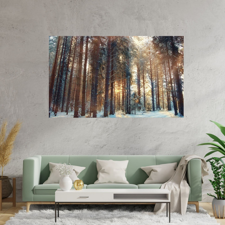 Canvas Print Forest Winter Snow White Nature 120x80 cm