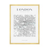 Poster London city map square 40X50 cm + gold frame