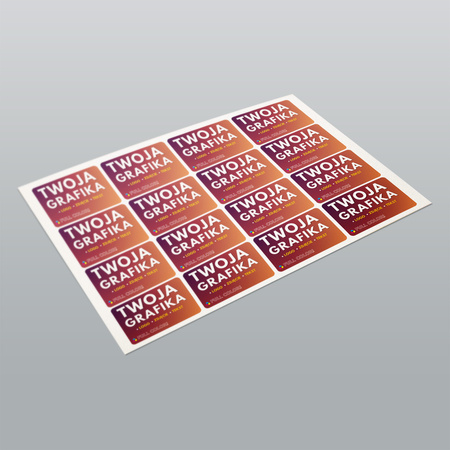 STICKERS with LOGO Rectangular with print Waterproof Text Photo 60x40 mm