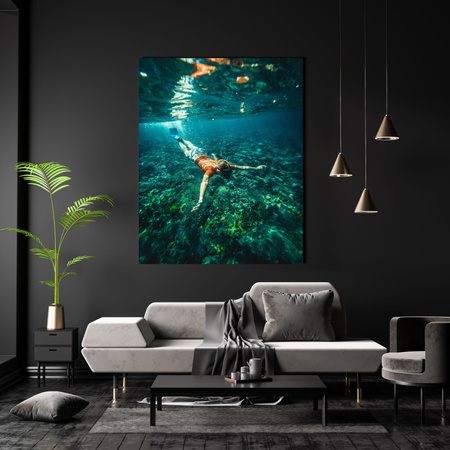 Canvas Print People Ocean Diving 30x40 cm