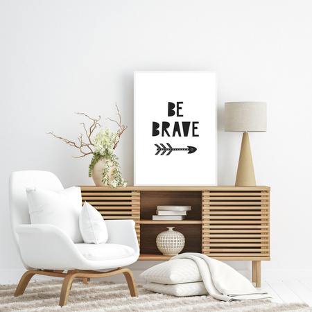 Children's poster Be brave 40X50 cm + gold frame