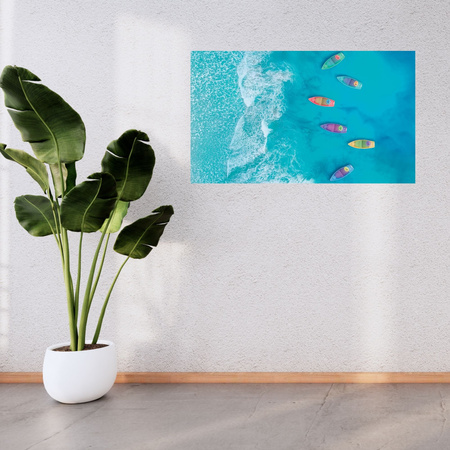 Canvas Print Boats Water Colors Waves 100x80 cm