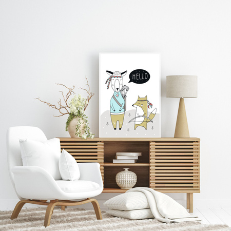 Children's Hello poster 40X50 cm + gold frame