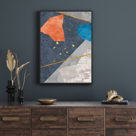 Poster Abstract_4 24X30 cm + gray stone frame