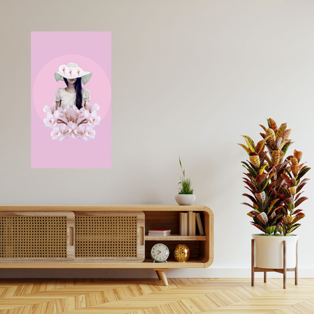 Canvas Print Spring Flowers Girl White Roses 80x120 cm