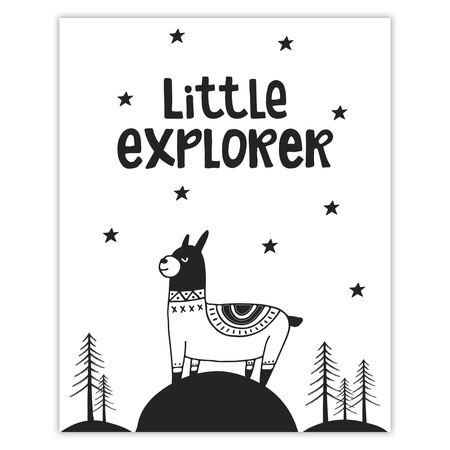 Children's Little explorer poster 40X50 cm + gold frame