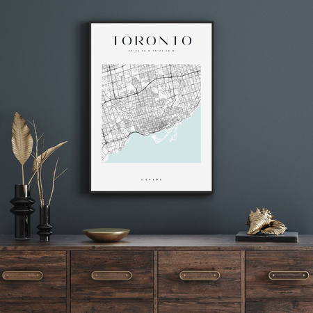Poster Toronto city map square 40X50 cm + gold frame