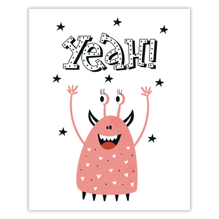 Poster Baby Yeah! 40X50 cm + gold frame