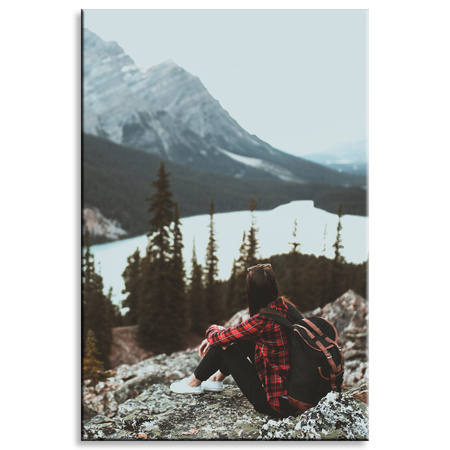 Canvas Print People Mountains Woman on the Trail 80x120