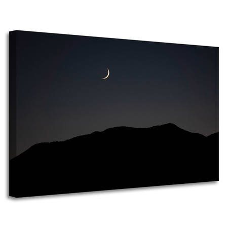 Canvas Print Nature Night Dark Moon Mountains 90x60