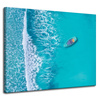 Canvas Print Blue Boat in the Middle of the Ocean 100x80 cm