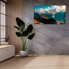 Canvas Print Mountains Snowy Peaks Clouds Nature 100x80 cm