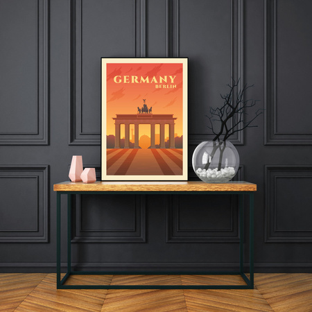 Poster Countries of Germany 40X50 cm + gold frame