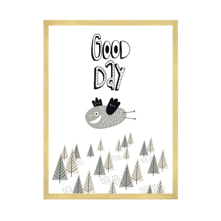 Children's poster Good day_2 40X50 cm + gold frame