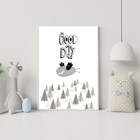 Children's poster Good day_2 40X50 cm + gold frame