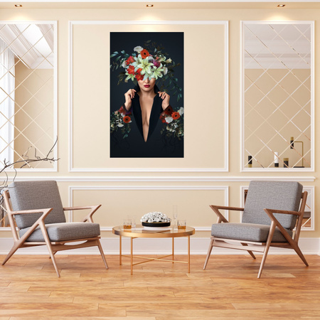 Canvas Print Flowers Woman Beauty Nature 80x120 cm