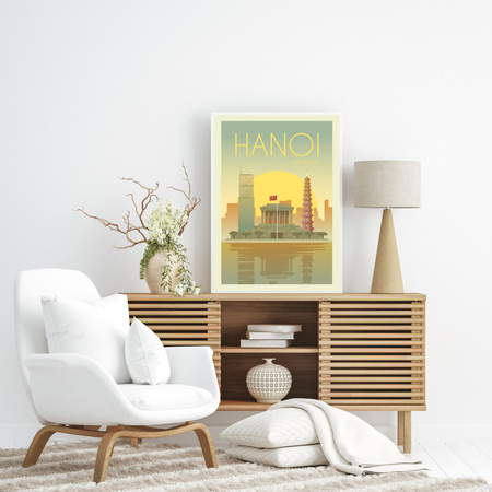 Hanoi City poster 40X50 cm + gold frame