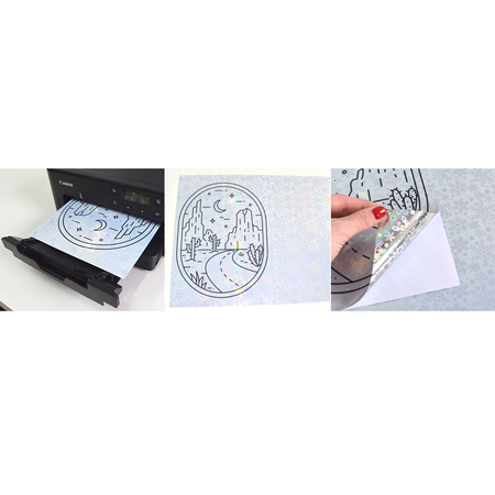 Self-adhesive paper A4 (Rainbow snowflakes) PAP-CSF021