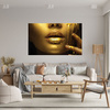 Canvas Print Golden Woman Face Golden Lips 100x80 cm