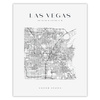 Poster Las Vegas city map square 40X50 cm + gold frame