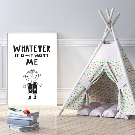 Children's poster Whatever it is - it wasn't me 40X50 cm + gold frame
