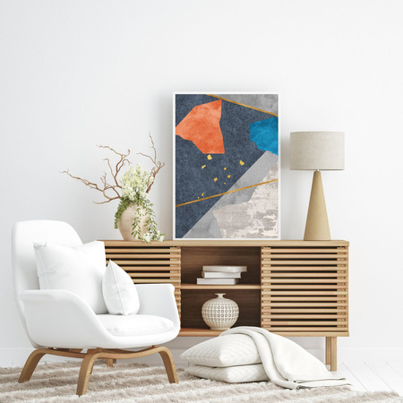 Poster Abstract_4 24X30 cm + gray stone frame