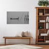 Canvas Print Black and White Boat on the Water Retro 100x80 cm