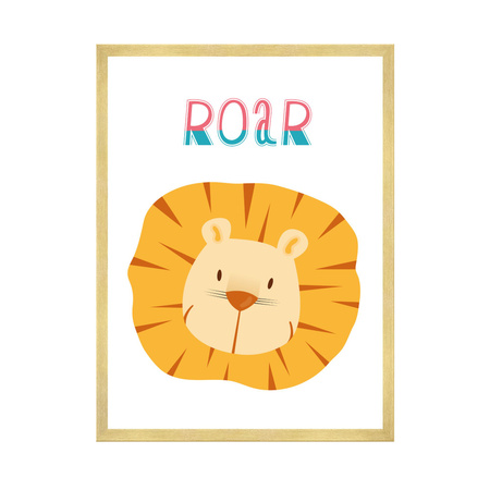 Children's Roar poster 40X50 cm + gold frame