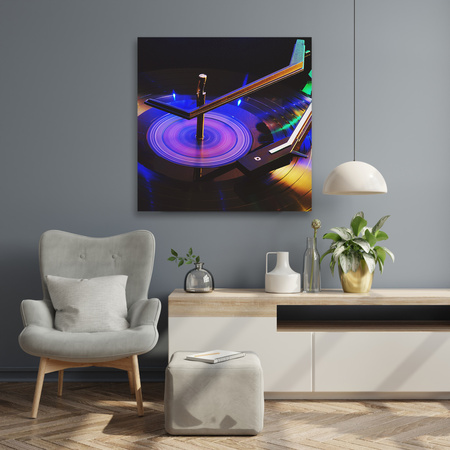 Canvas Print Music Turntable LED 90x90
