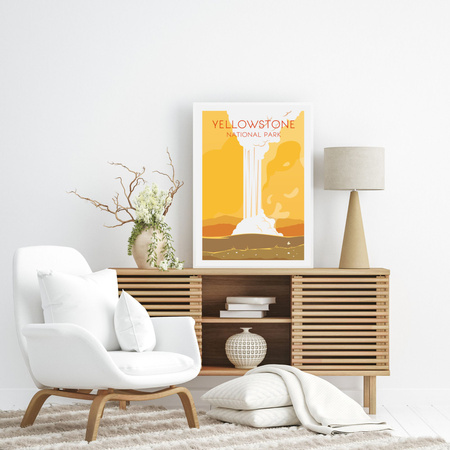 Yellowstone City poster 40X50 cm + gold frame