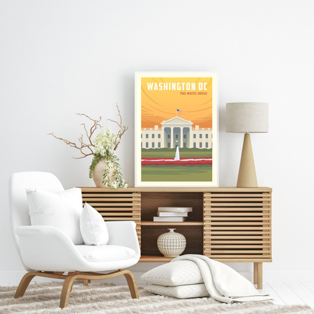 Poster of the City of Washington 40X50 cm + gold frame