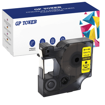 Tape for Dymo D1 45018 Yellow Black 12mmx7m GP-DY45018