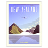 Poster New Zealand 40X50 cm + gold frame