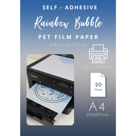 A4 self-adhesive paper (in rainbow bubbles) PAP-CSF022
