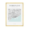 Poster Toronto city map square 40X50 cm + gold frame