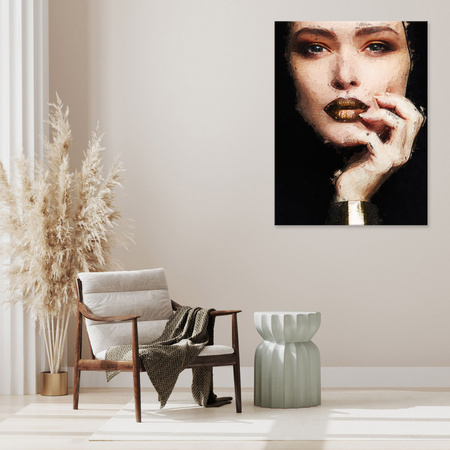 Canvas Print White Woman's Face Pensive Art 80x120 cm