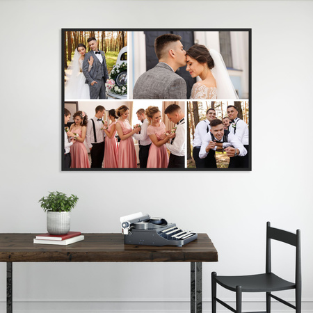 Your photo as a poster + turquoise frame 50x40 cm