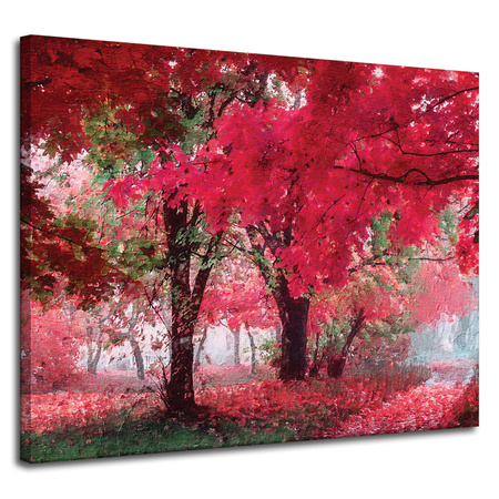 Canvas Print Pink Tree Leaves Art 100x80 cm
