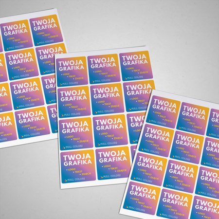 STICKERS with LOGO Square with print Waterproof Text Photo 60x60 mm