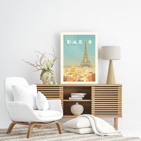 Poster of the City of Paris 40X50 cm + gold frame