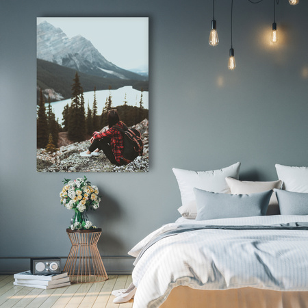 Canvas Print People Mountains Woman on the Trail 80x120