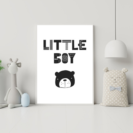 Children's poster Little boy 40X50 cm + gold frame