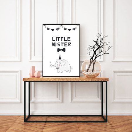 Little mister Birthday Poster 40X50 cm + yellow frame