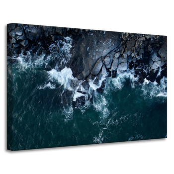 Canvas Print Nature Waves Sea Rocky Beach 90x60