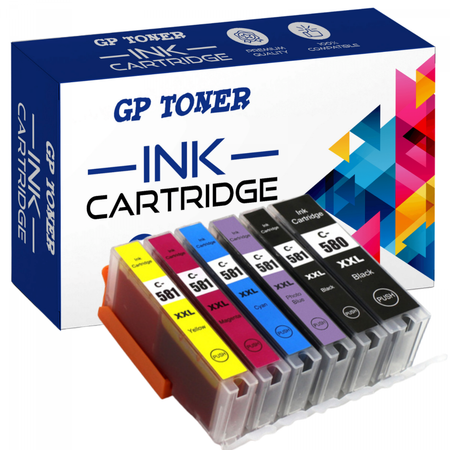 6x Replacement Ink Cartridges for Canon Pixma TS8100 TS8220 TS8250 TS8350 TS9155 - GP-C580CMYKPB KIT