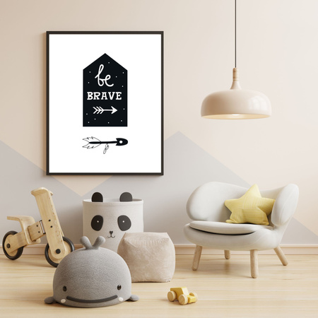 Children's poster Be brave 24X30 cm + green frame